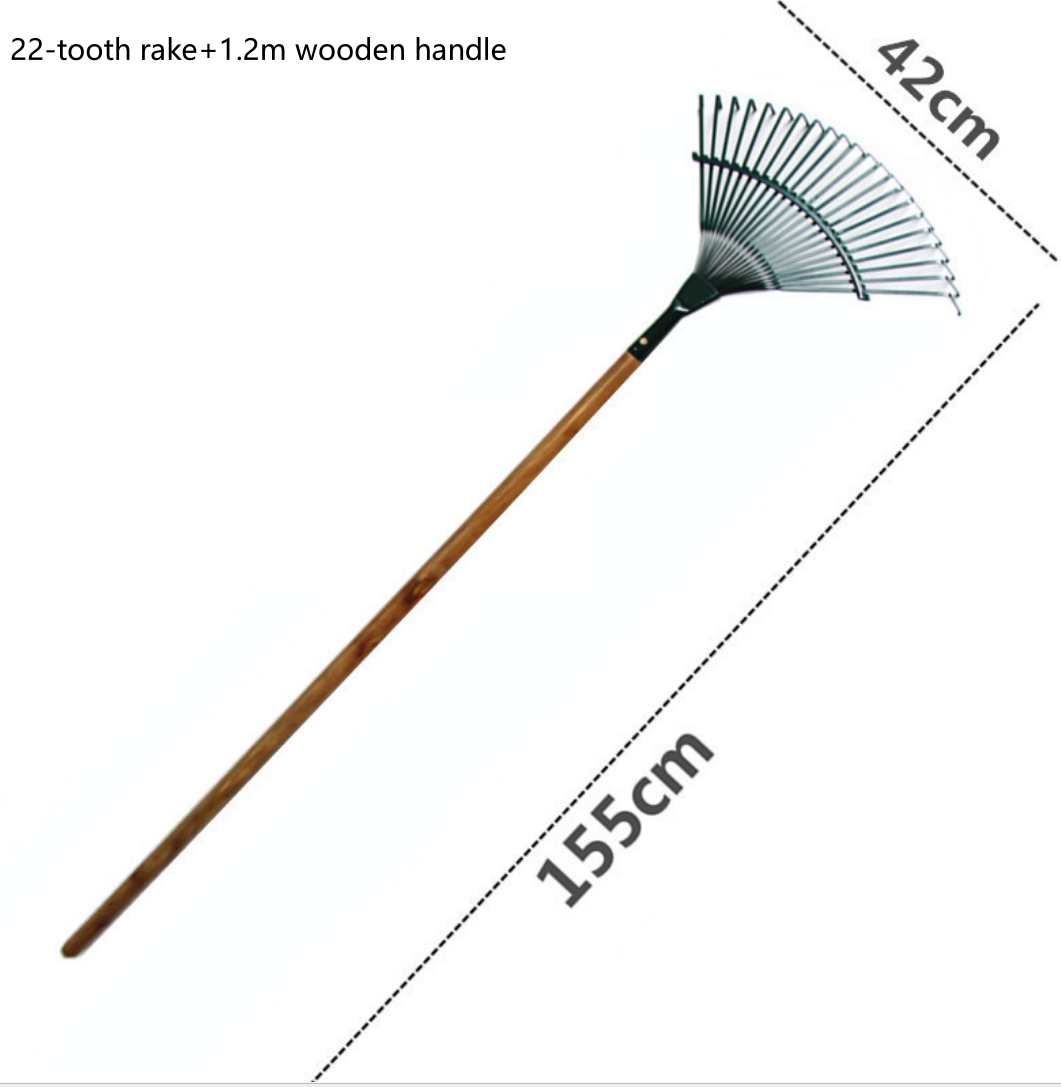 22 Teeth Iron Claws Garden Leaf Rake - Image 2